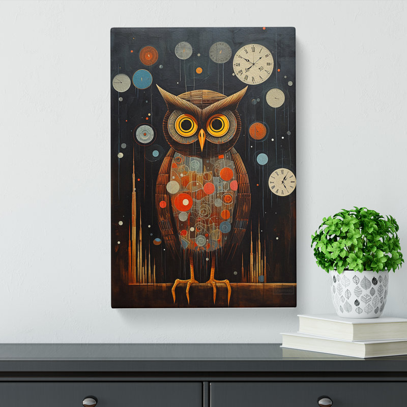 Owl Dadaism No.2 - Wrapped Canvas, 76cm H x 50cm W x 3cm D