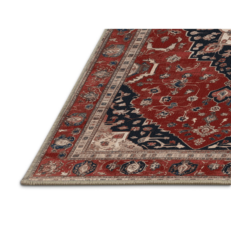 Tapis brun lavable à la machine, Rond 7 pi