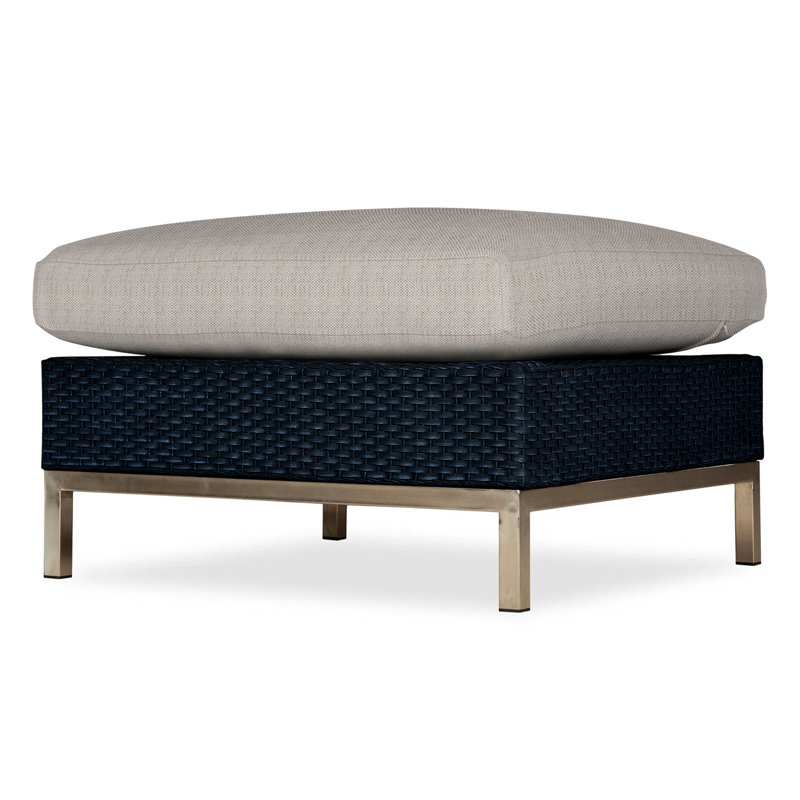 Elements Outdoor Ottoman, Ebony, Cottage Pepper