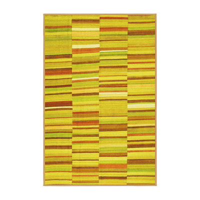 Tapis contemporains jaunes lavables à la machine 653