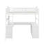 Lit mezzanine double en bois avec bureau