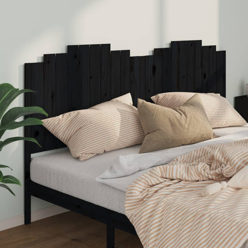 Nimmons UK Double - DE 135 X 190 Cm Solid Wood Headboard, Black