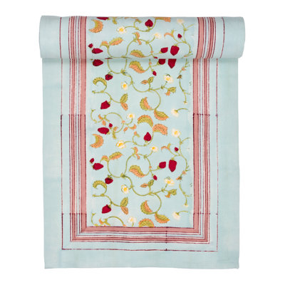 Strawberry Handmade Floral Table Runnner