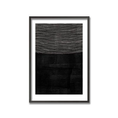 Abstract Blackened Line by  - Picture Frame Painting on Paper