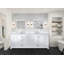 Meuble-lavabo double 84 po X P 22 po D, plateau en quartz blanc et robinet pour la maison-1928216812