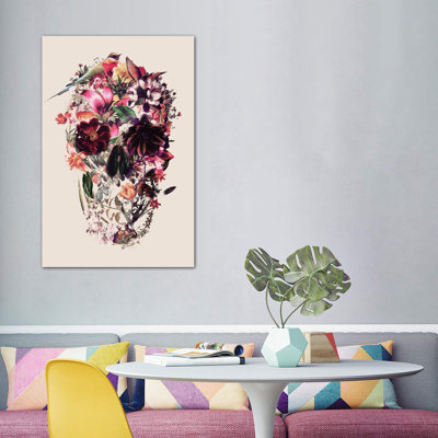 New Skull Beige by Ali Gulec - Wrapped Canvas Print