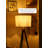 Chinese Vintage-Style PVC Fabric & Rubber Wood Floor Lamp