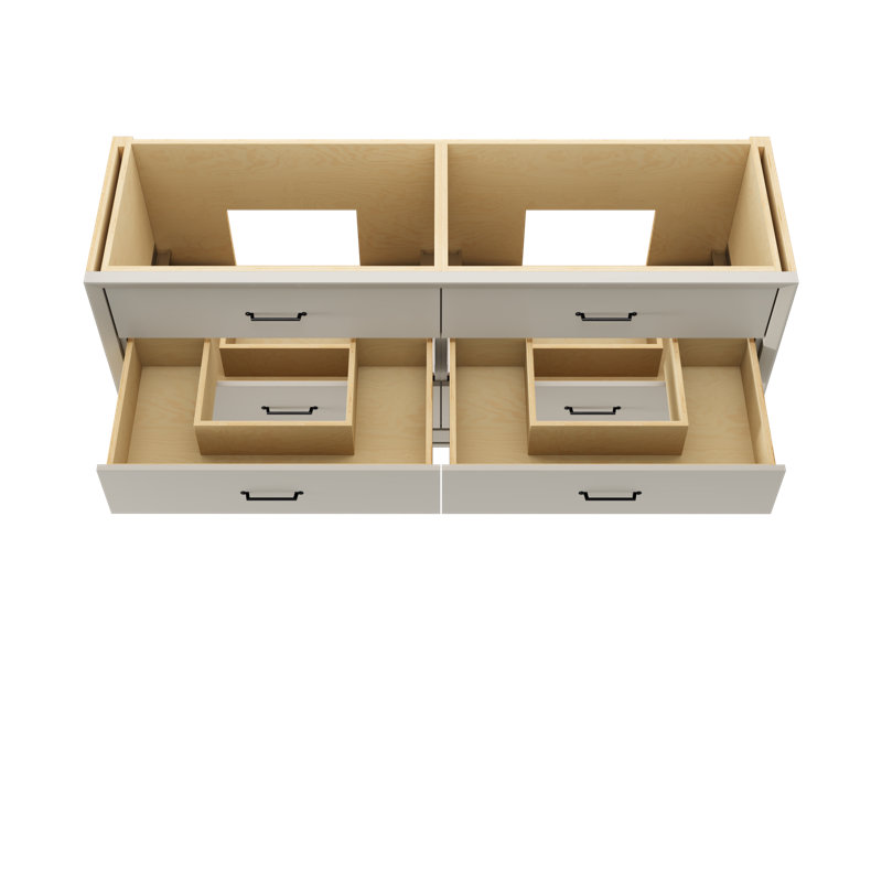 Alexandra Double Drawer Bath Vanity, Vintage Taupe, Matte Black, 72"
