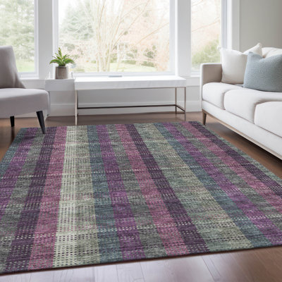 Premium Machine Washable Prisco Plum Rug