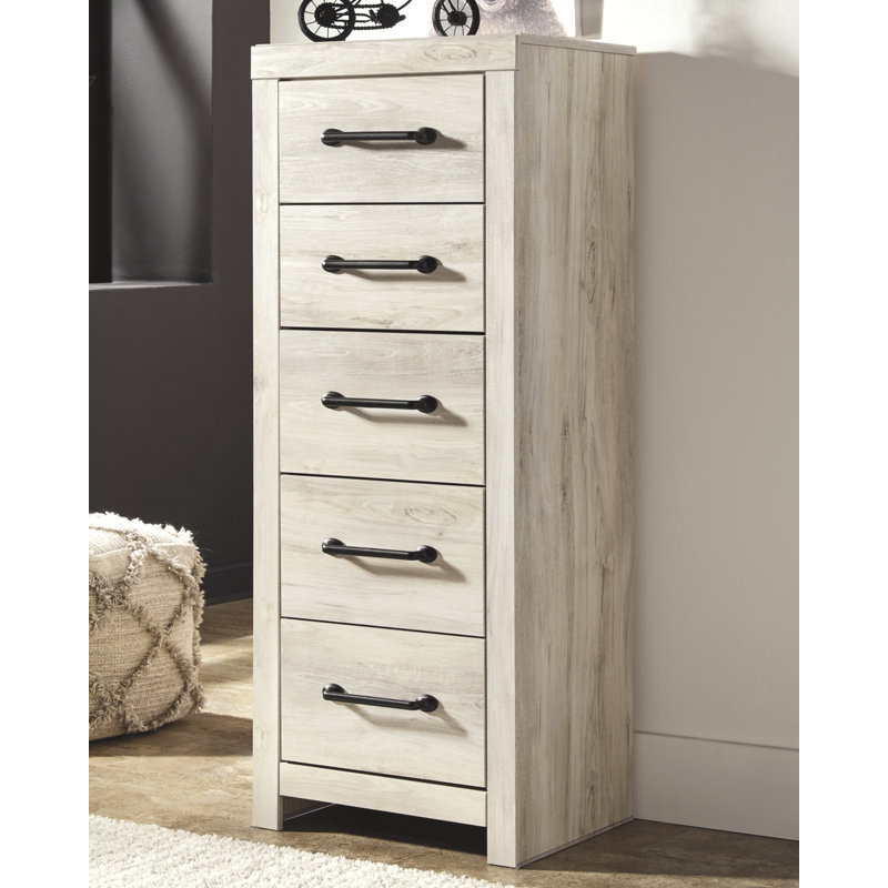 Drystan Narrow 5 Drawer Chest, Beige