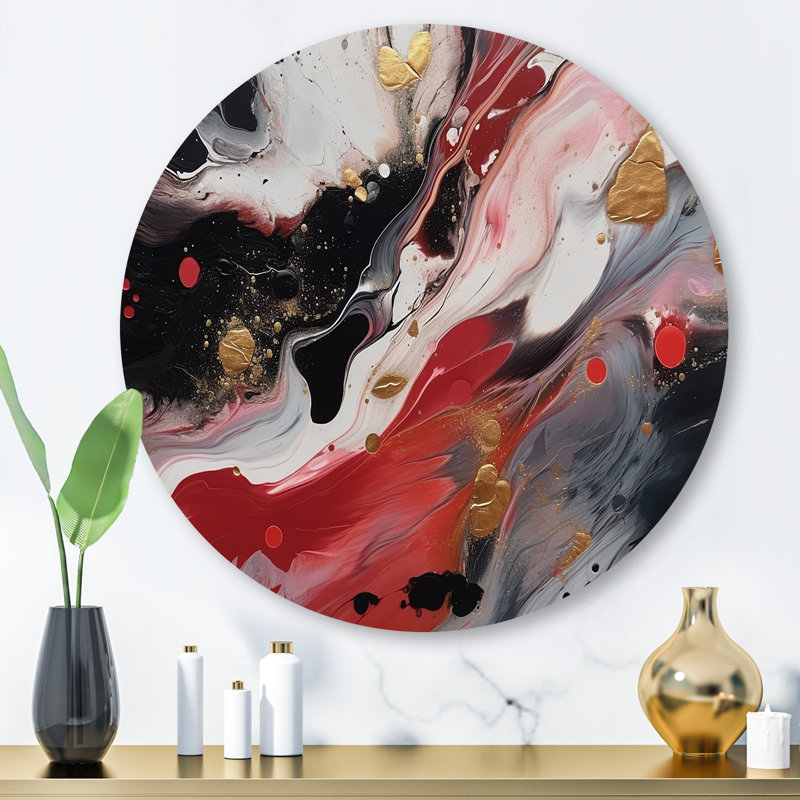 Glam Abstract Wall Decor on Metal, 36" H x 36" W x 1" D