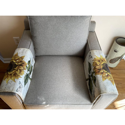 Set Of Armrest Covers Sunflower