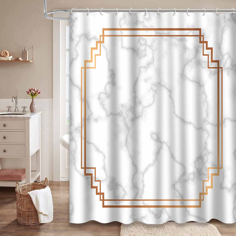 Rideau de douche Marble Abstract Anniversary Art, L 72 po x l 78 po