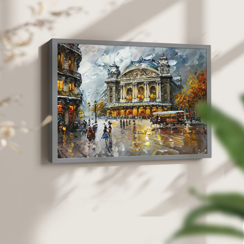 Paysage - CL - Reproduction encadrée - Restickable, H 22 po x l 28 po, Gris