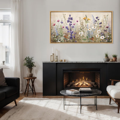 «Vibrant Wildflower Vintage Botanical Elegance Pastel Wildflower», reproduction sur toile