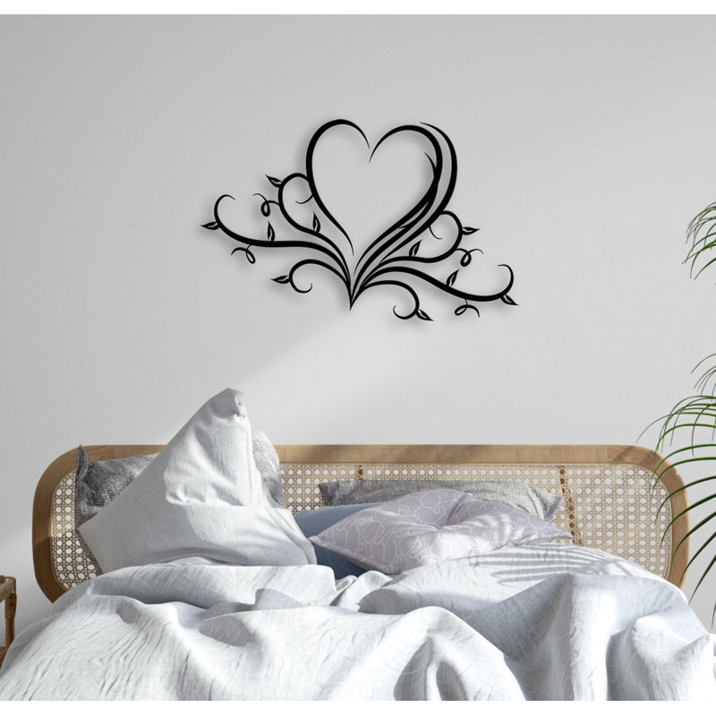Cœur en métal, décoration murale «Love Art» avec votre texte personnalisé pour décoration intérieure, mariage, cadeau de la Saint-Valentin