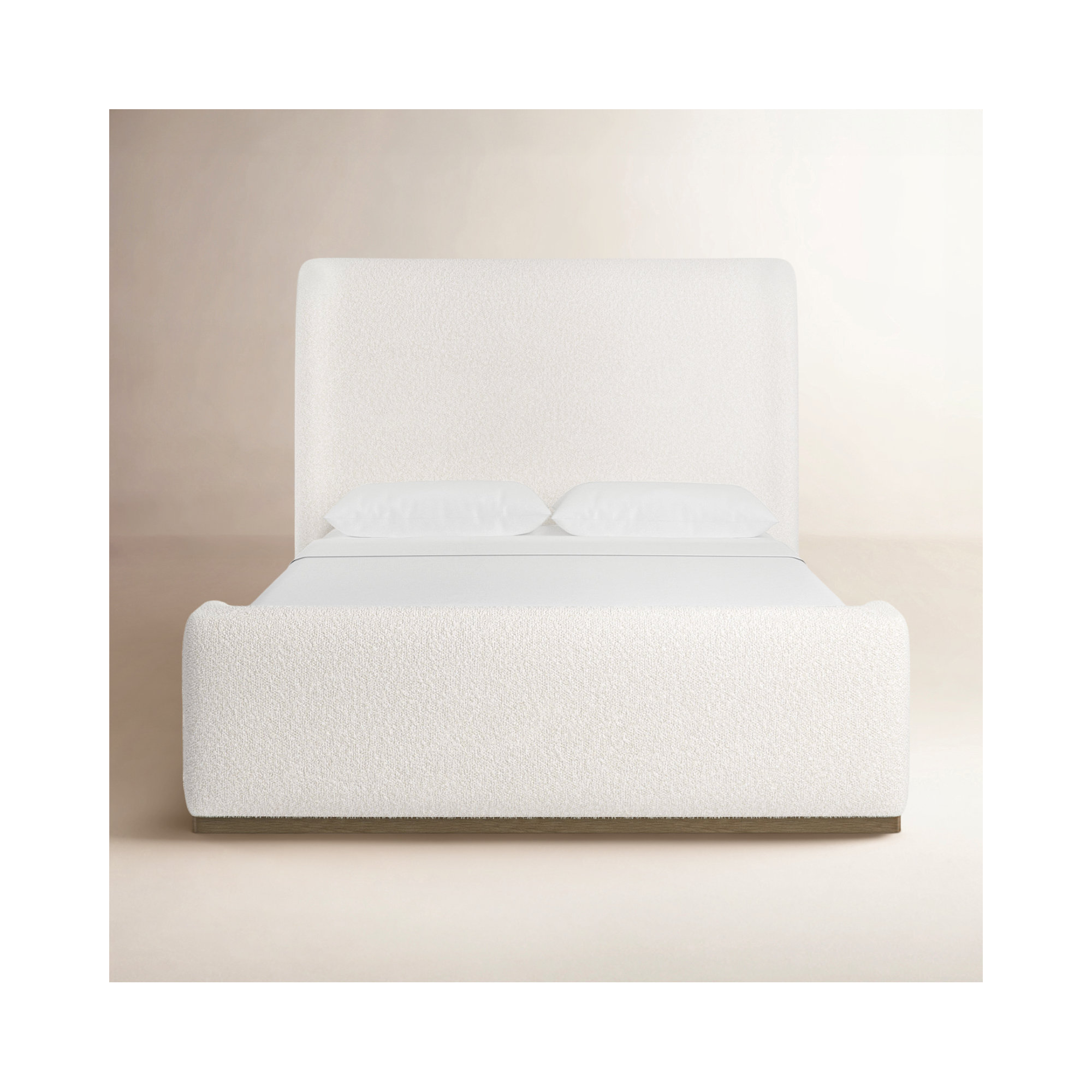 Marlin Upholstered Sleigh Bed Cream, King