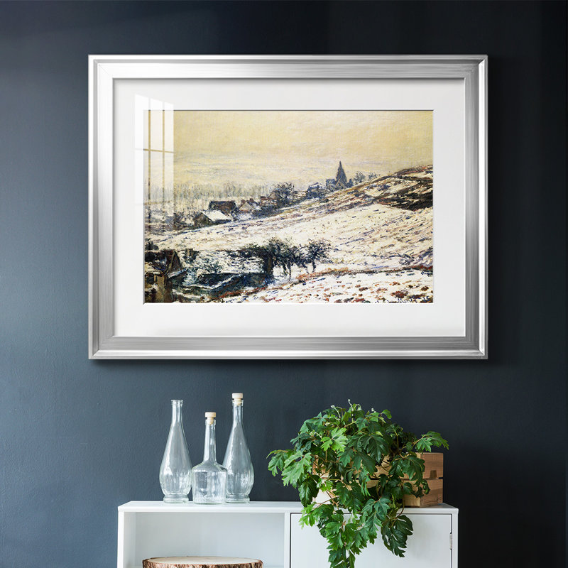 "Monet", reproduction d'art encadrée sur papier par Claude Monet, Argent, H 15 po x l 21 po x P 1,5 po