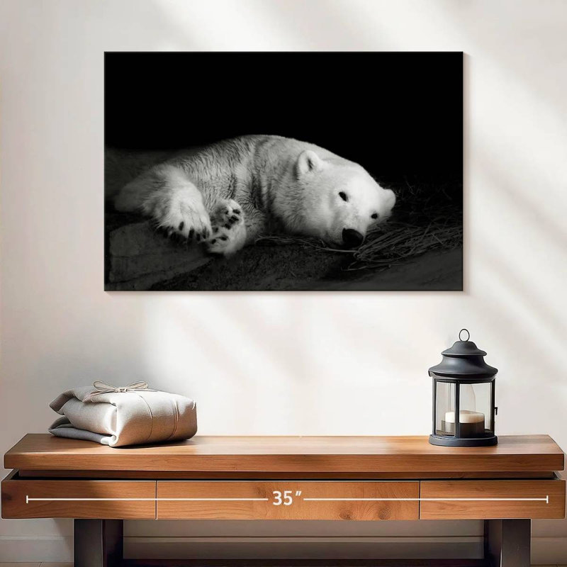 Sleepy Polar Bear, 16" H x 24" W