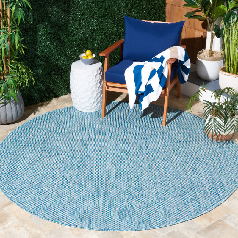 Tapis d'intérieur / extérieur de couleur unie Chanal Performance, Rond 6 pi 7 po