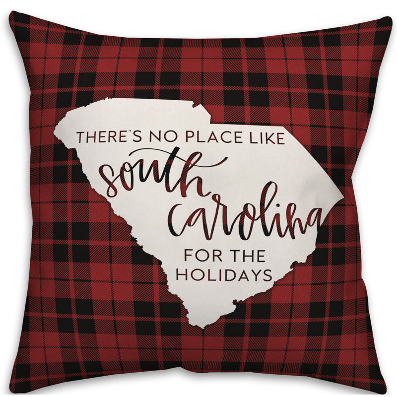  Housse de coussin «It's No Place Like South Carolina for the Holidays», 18 po x 18 po