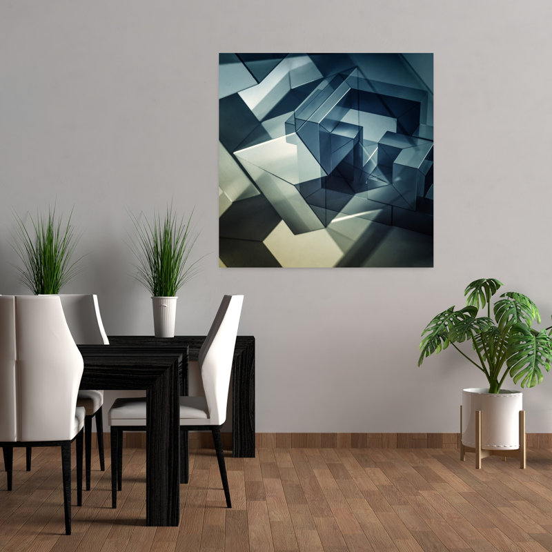 Art contemporain abstrait géométrique, H 36 po x l 36 po