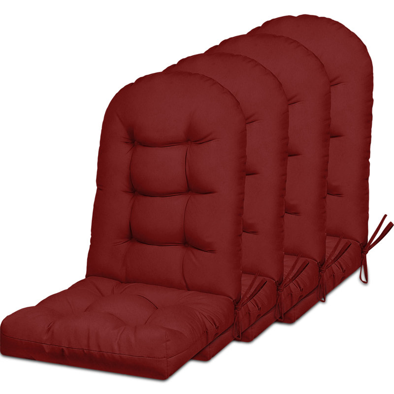 Coussin de chaise Adirondack 5 pouces (ensemble de 4), Rouge