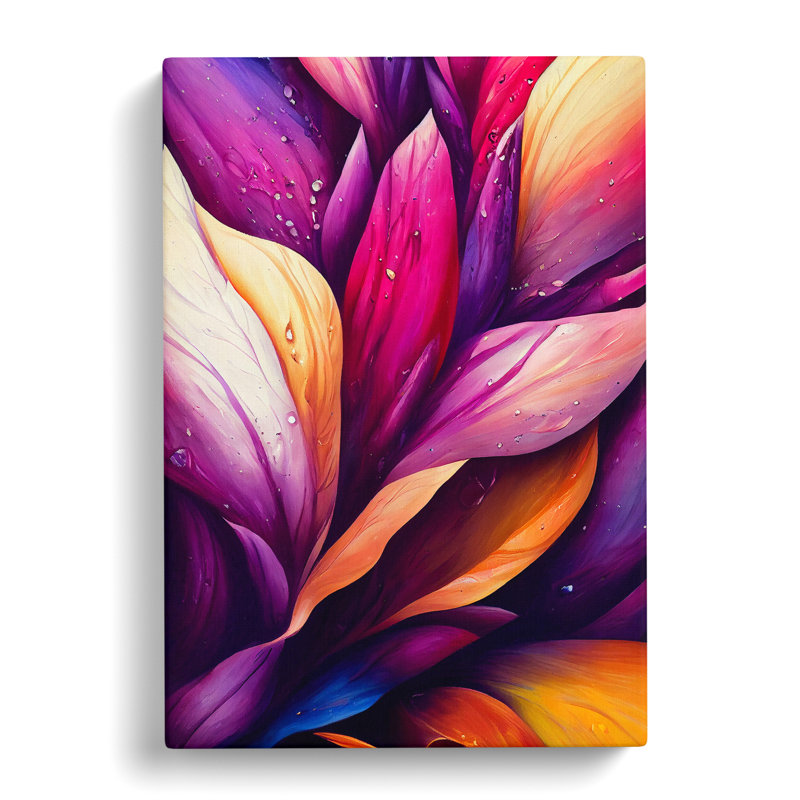 XV1022-4930X Vibrant Flowers No.5 - Print, Wrapped Canvas, No Matte, 50cm H x 35cm W