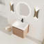 Meuble-lavabo mural avec lavabo en céramique blanche et porte à fermeture douce, emballage KD, contreplaqué-115922340