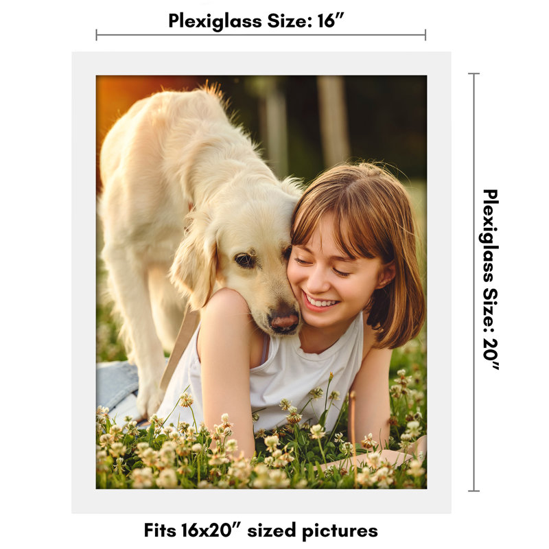 Affiche Bezuchov - Cadre photo en bois avec housse en plexiglas, Blanc, L 16 po x H 20 po