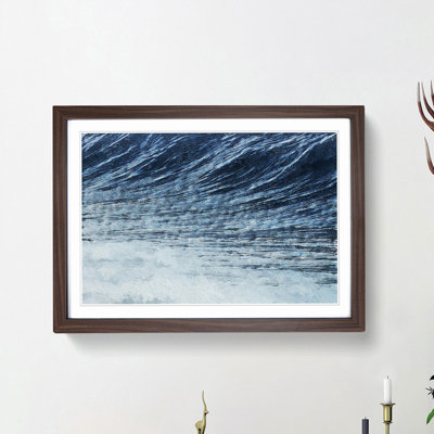 Rising of the Wave in Blue - Picture Frame Painting Print
