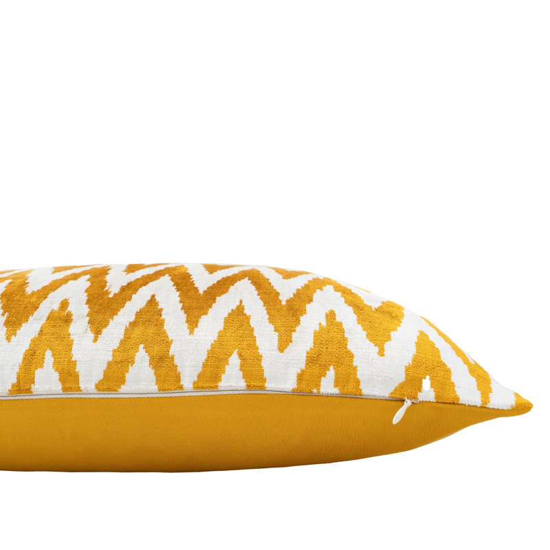 Chevron Velvet Pillow Cover, Gold
