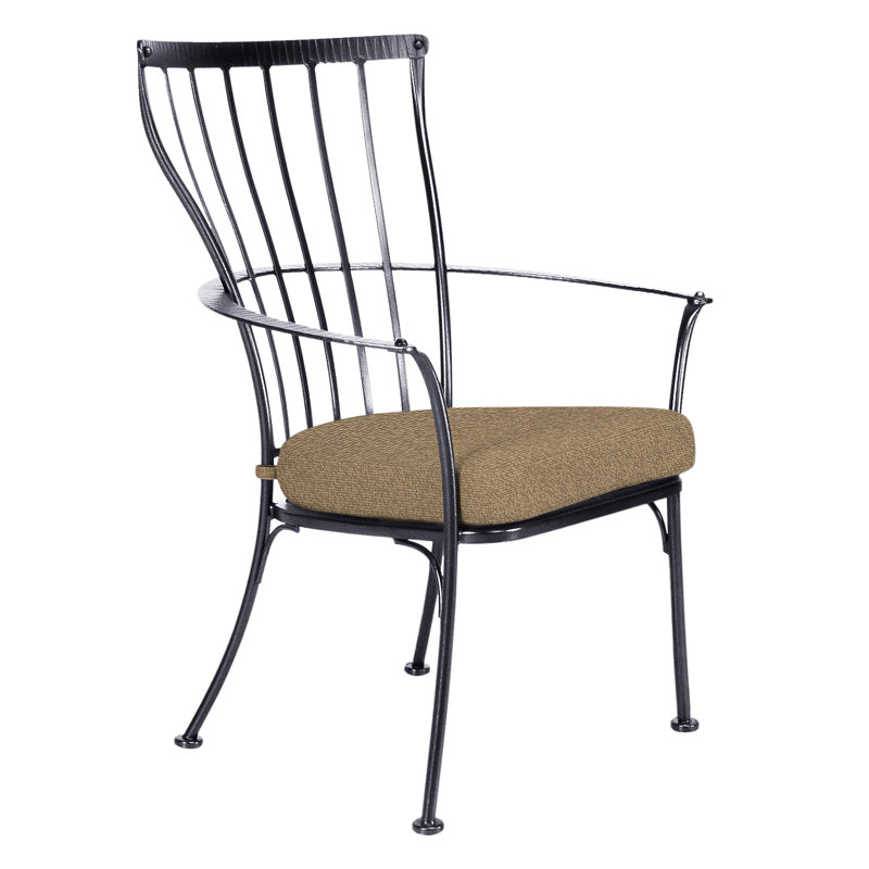 Monterra Outdoor Dining Armchair, Graphite, Flagship Stone Sunbrella®