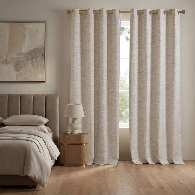 Panneau de fenêtre occultant 100% polyester Luna, Neutre