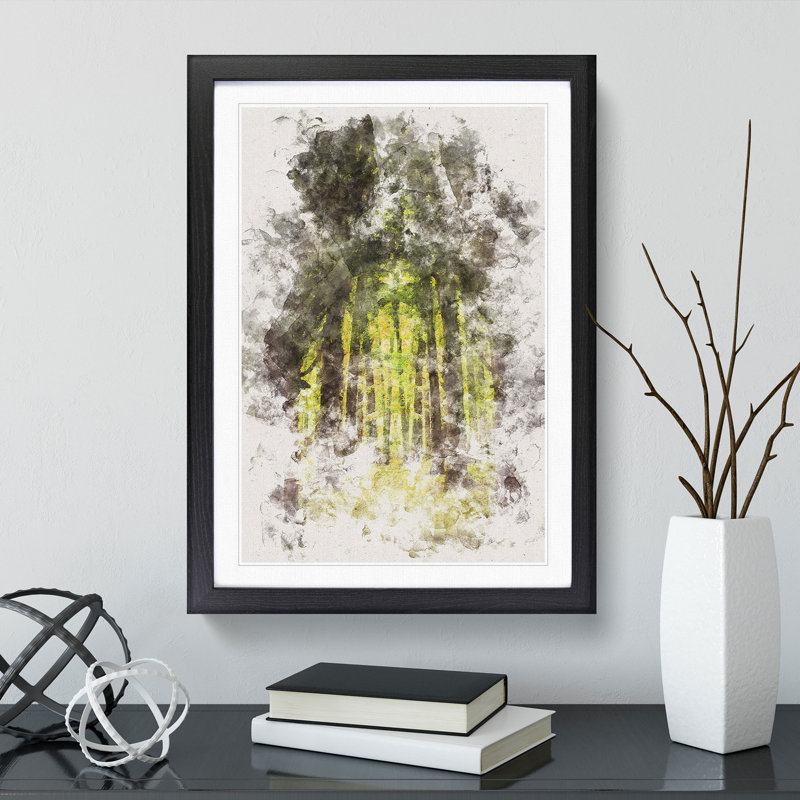 Forest Arch - Picture Frame Painting Print, Black Framed, 45cm H x 33cm W x 2cm D