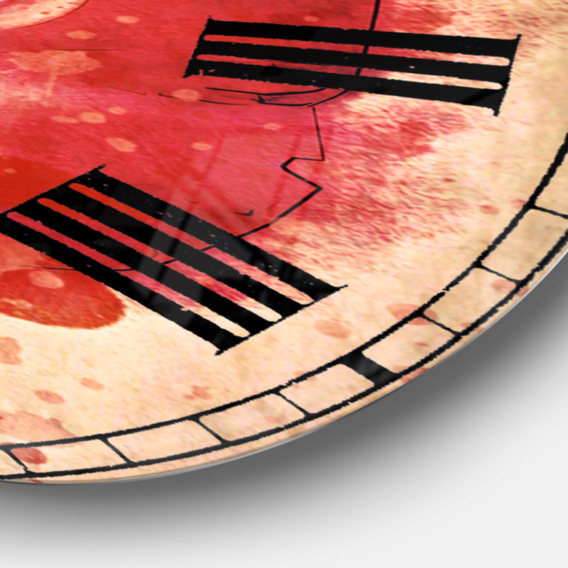 Magnifique rose rouge vif - Horloge murale traditionnelle, Surdimensionné