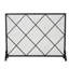 Pare-étincelles en fer, panneau simple au design élégant contemporain, l 42,18 po x P 9,02 po, H 32,77 po, losange en fer noir, l 42,18 po x P 9,02 po, H 32,77 po