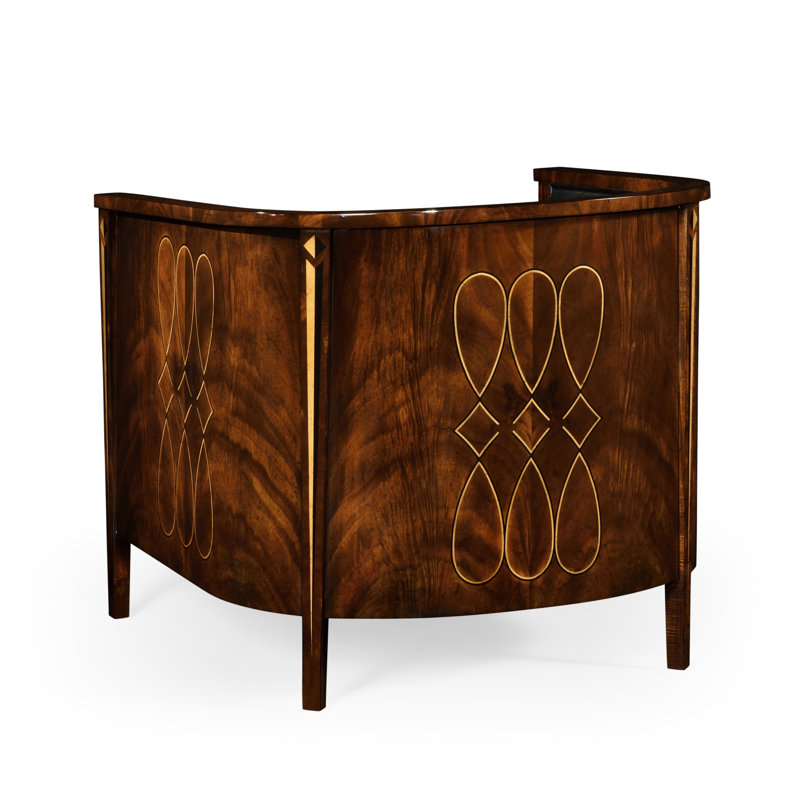 Knightsbridge Leather Barrel Chair, Black Genuine Leather