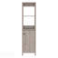 Armoire à linge St. Clair, deux tablettes intérieures, deux tablettes ouvertes, une porte