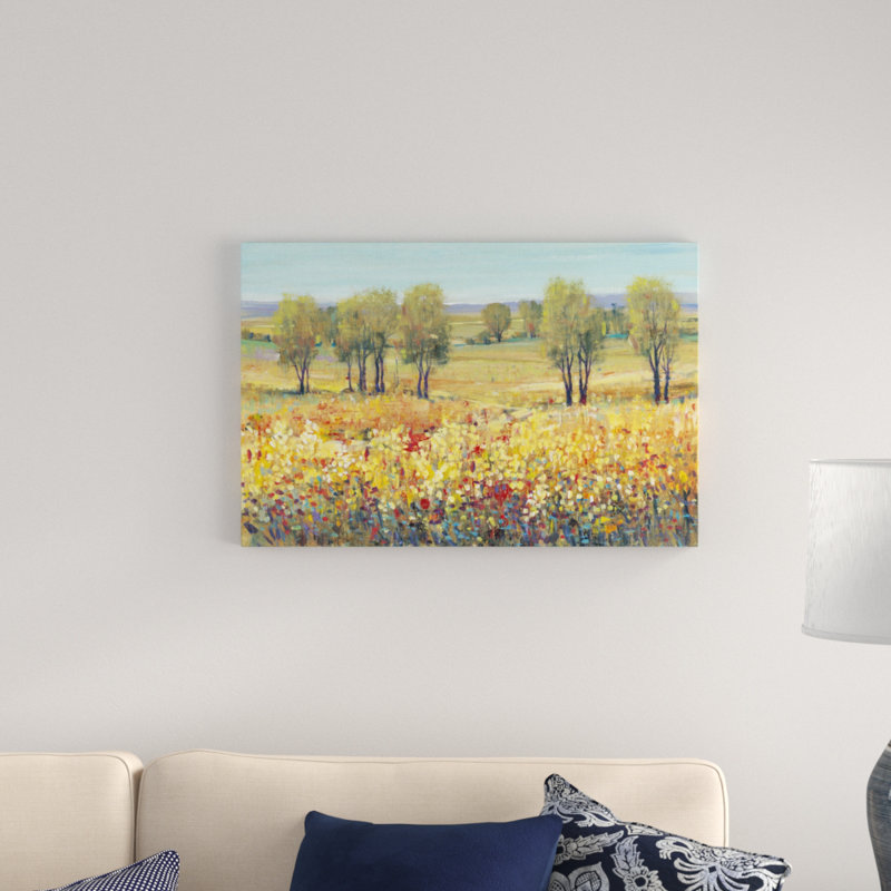 «Golden Fields I», peinture sur toile, H 20 po x l 30 po
