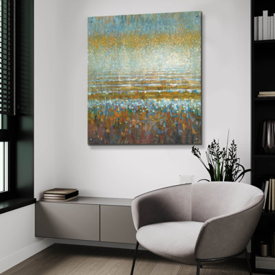  «Rains Over The Lake» par Danhui Nai, art mural en verre acrylique, 36 po x 36 po