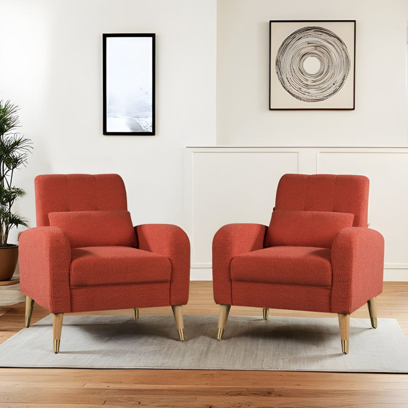 Isebell Upholstered Armchair, Red Teddy