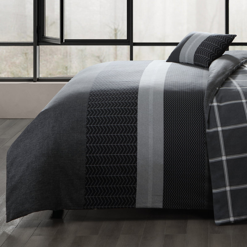 Ensemble d'édredon réversible 100% satin de coton 5 pièces Bebejan Kyle, Édredon grand + 4 pièces supplémentaires