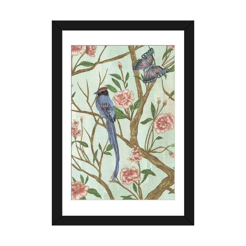 «Delicate Chinoiserie I» par Melissa Wang - impression sur toile tendue, H 32 po x l 24 po x P 1 po, Blanc