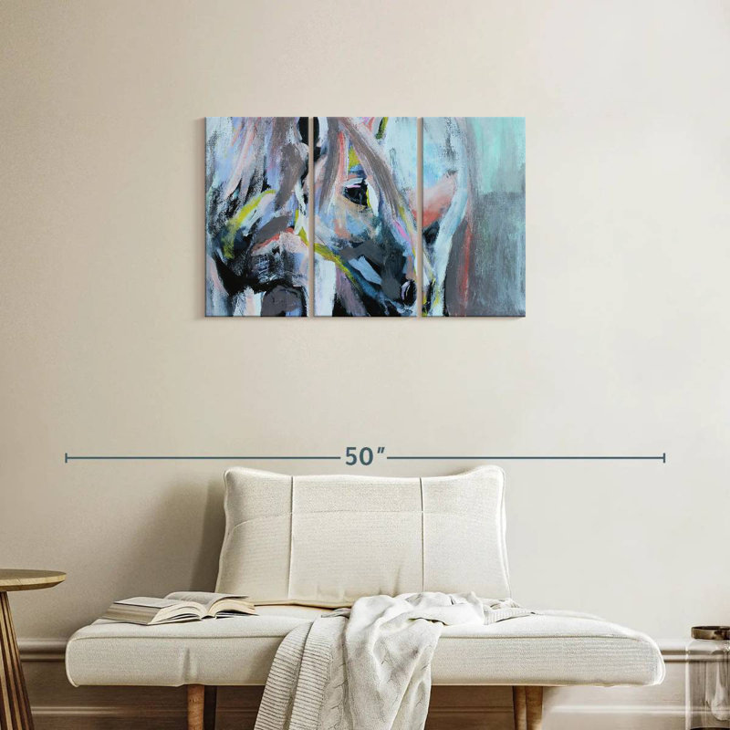 Peinture de cheval I, H 20 po x l 33 po