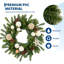 Couronne de Noël en sapin Nordmann pré-illuminée de 50 cm (20 pouces)