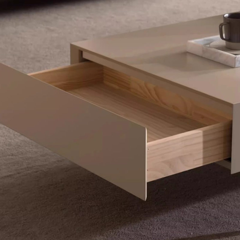 Table basse minimaliste de conception moderne, H 14,96 po x L 55,11 po x l 27,55 po, Gris clair, Brun / Gris clair