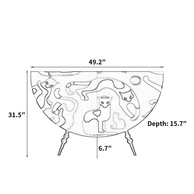 Armoire décorative rétro en demi-cercle de style français