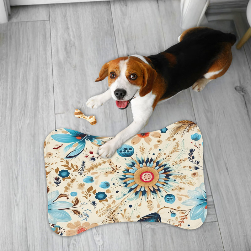 Ikat vibrant - tapis d'alimentation en os 1 pièce