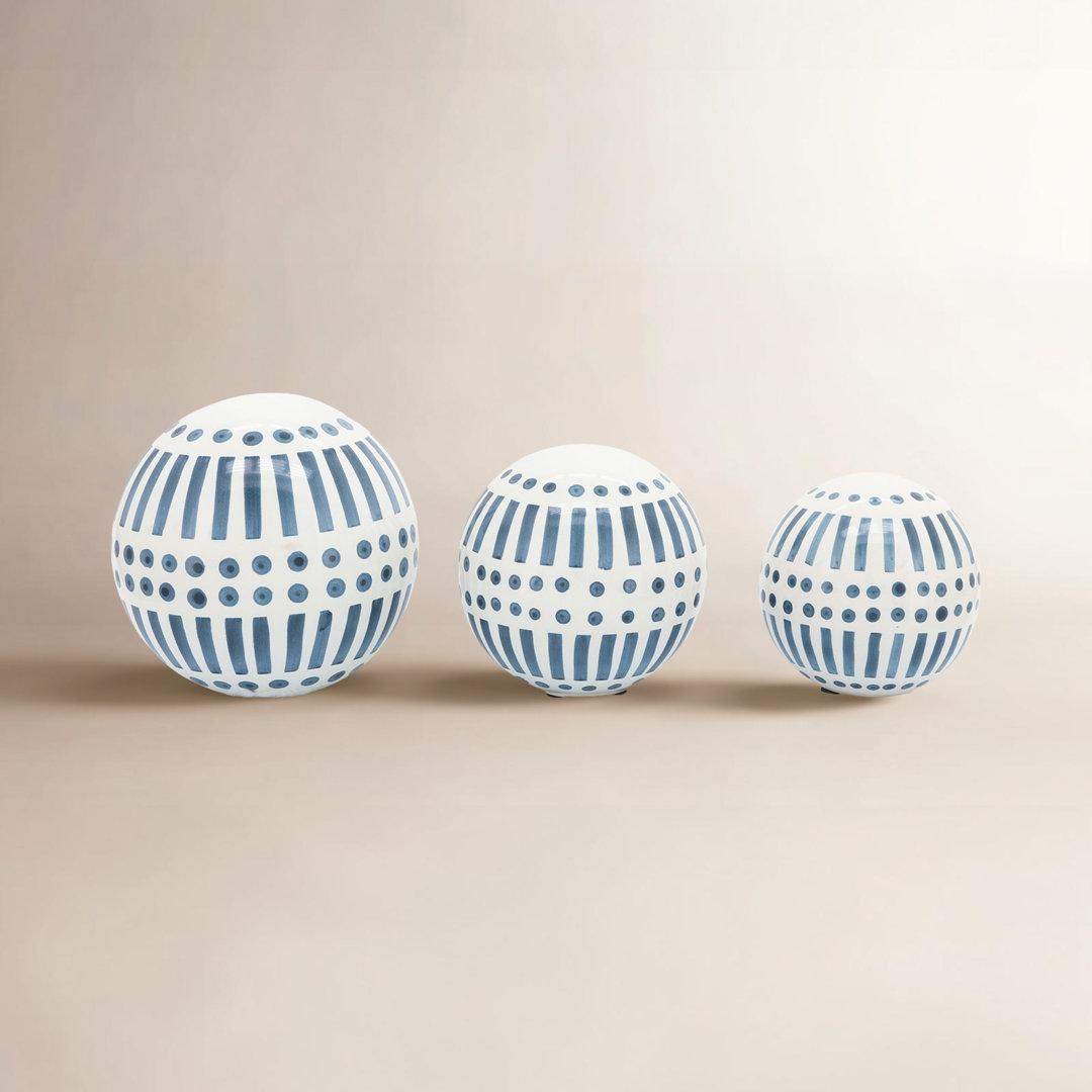 Neutral Modern Line Design Decorative Orb Set of 3 Birch Lane™ 